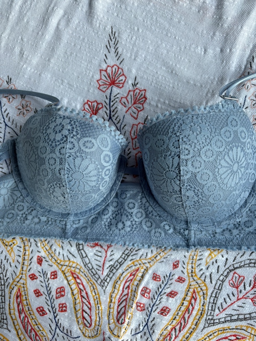 aerie Powder Blue Lace Underwire Bra